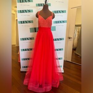 Elegant hot coral Evening Gown